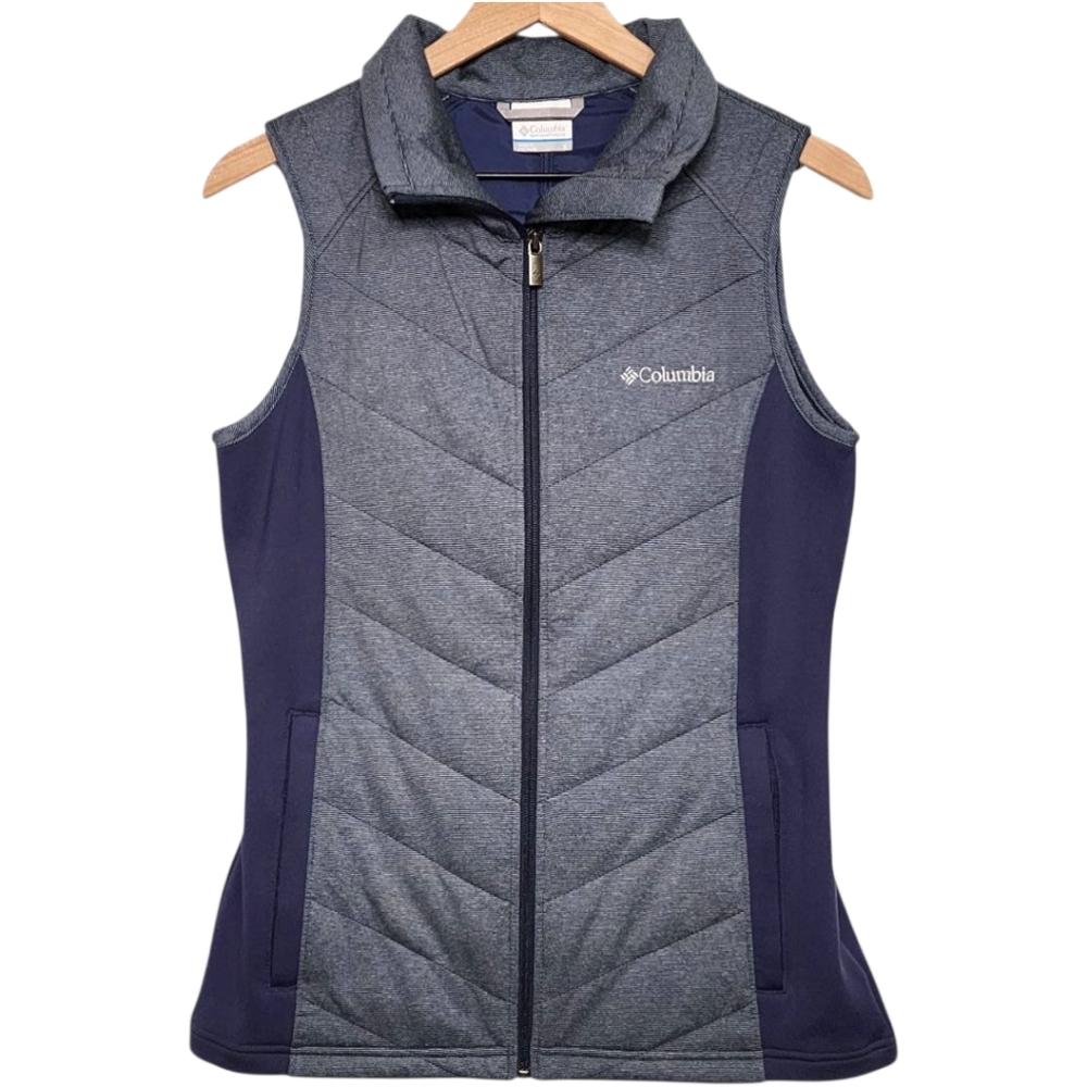 Columbia Womens Small Quilted Insulated Cotton Lined Full Zip Vest Hike Pockets